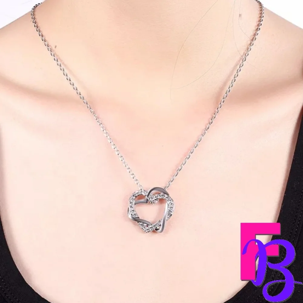 *NEW!* 18K White Gold Heart to Heart CZ Necklace - Picture 6 of 10